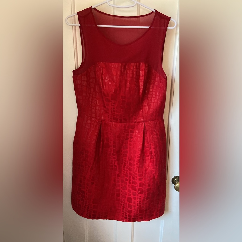 Mac & Jac Red Pleated Cocktail Dress